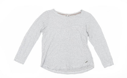 Sandwich Women's Grey Striped T-Shirt Medium
