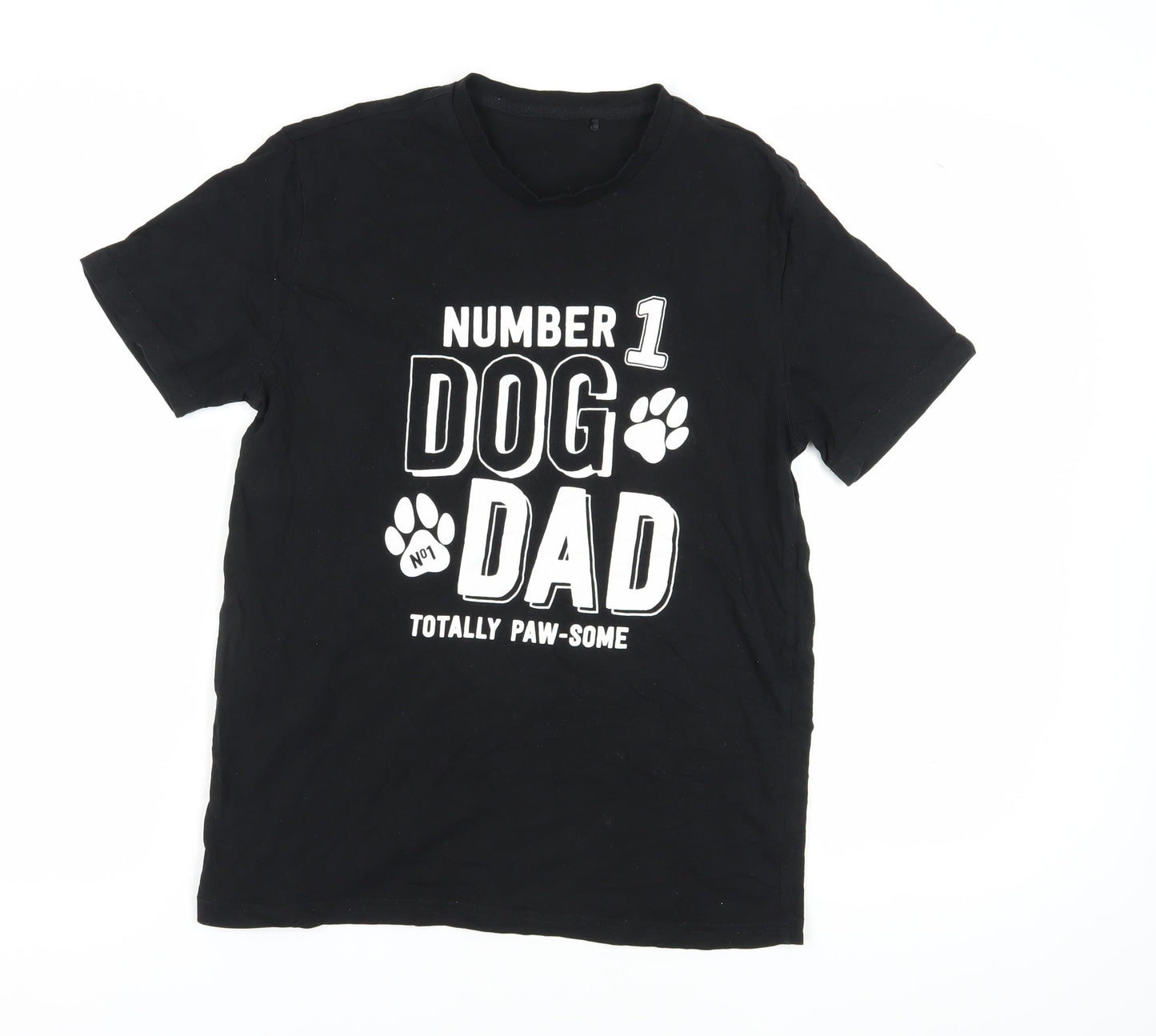 George Men's Black Dog Dad Graphic T-Shirt, Size S