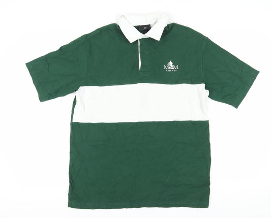 Unisex Adults UK Size M H&M Green Relaxed Polo