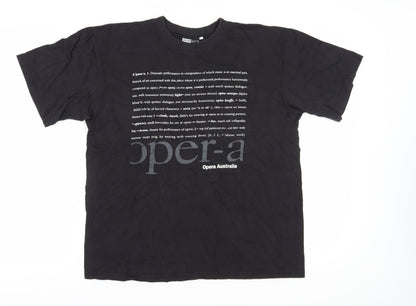 Playbill Unisex Black Cotton Music Graphic T-Shirt M