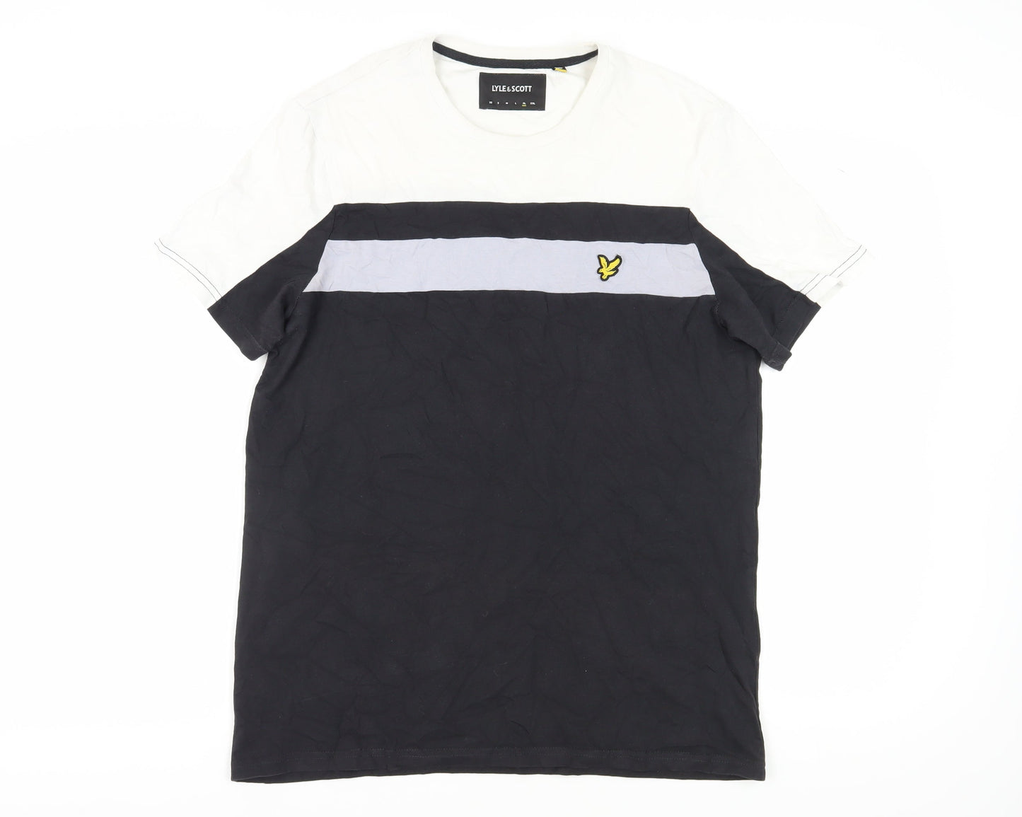 Lyle & Scott Men's XL Colourblock T-Shirt in Black/White