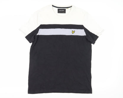 Lyle & Scott Men's XL Colourblock T-Shirt in Black/White