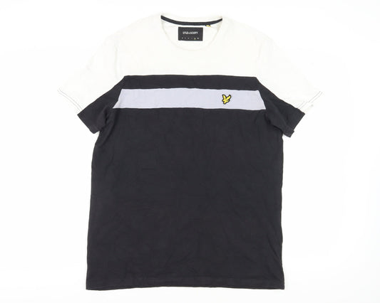 Lyle & Scott Men's XL Colourblock T-Shirt in Black/White