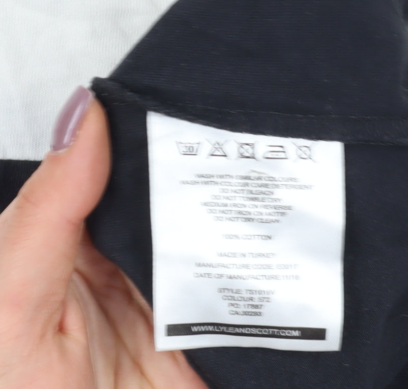 Lyle & Scott Men's XL Colourblock T-Shirt in Black/White