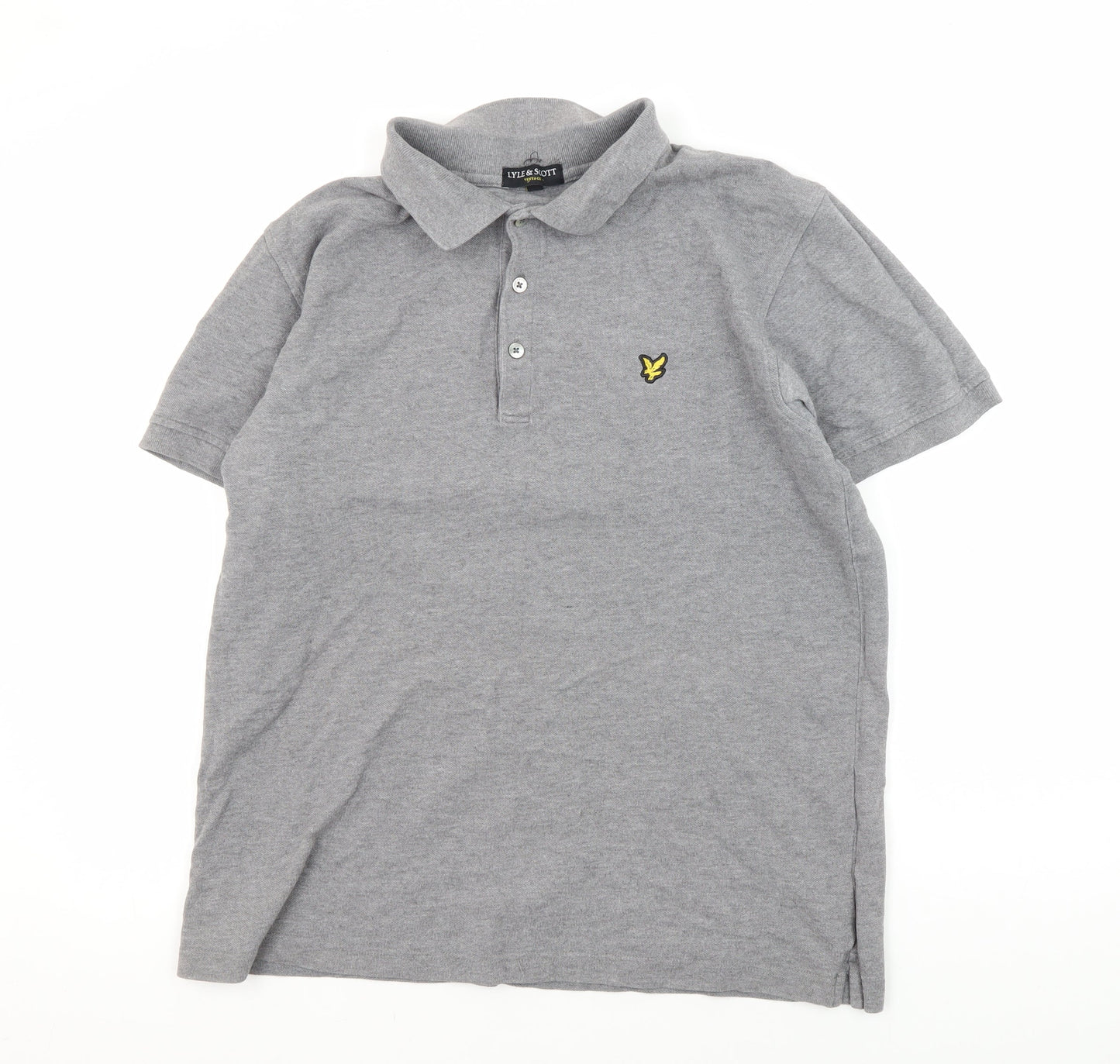 Lyle & Scott Men's Grey Polo Shirt L Size Short Sleeve