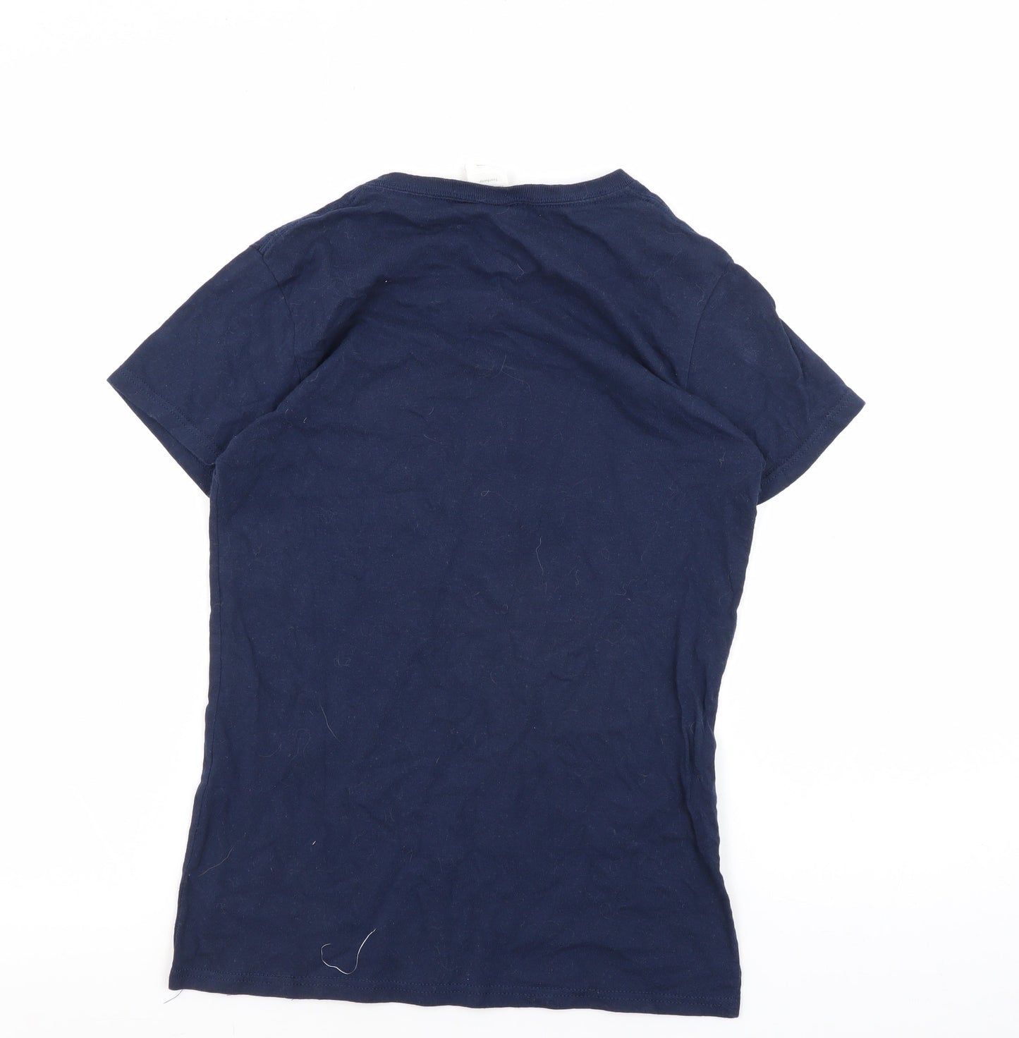 Womens UK Size S Gildan Blue Jersey T-Shirt