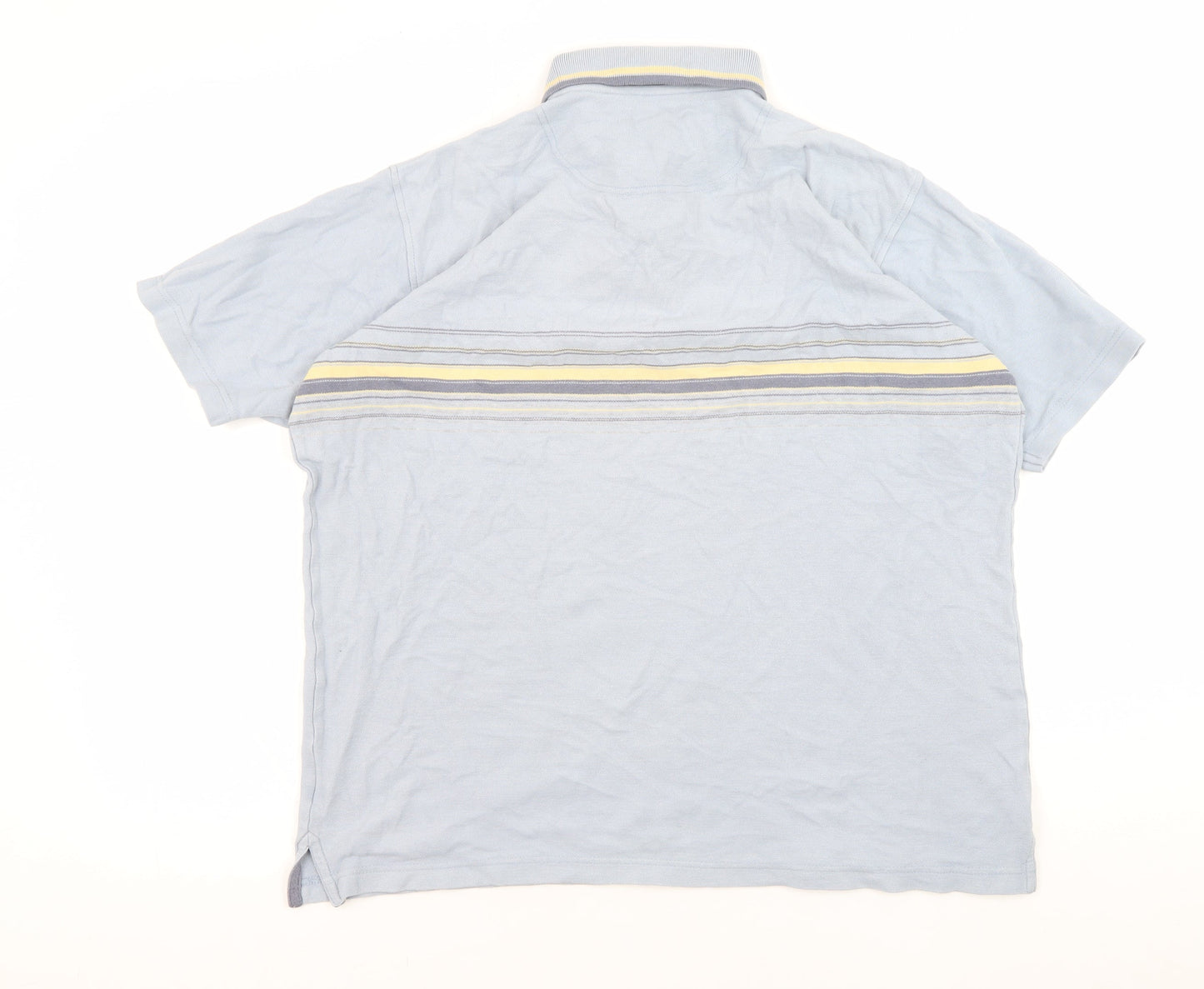 Hippo Men's Blue Striped Polo Shirt, Size S