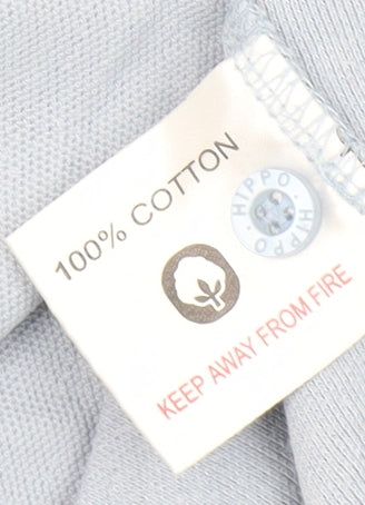 Hippo Men's Blue Striped Polo Shirt, Size S