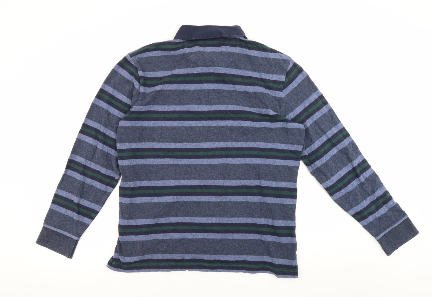 Marks and Spencer Blue Striped Men's Polo M