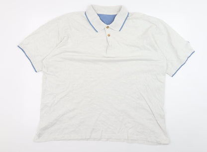 Lee Cooper Men's White Polo Shirt XL Solid Cotton