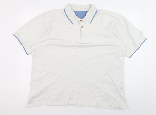 Lee Cooper Men's White Polo Shirt XL Solid Cotton