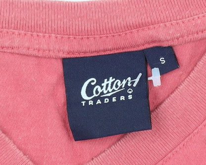 Mens UK Size S Cotton Traders Pink  T-Shirt