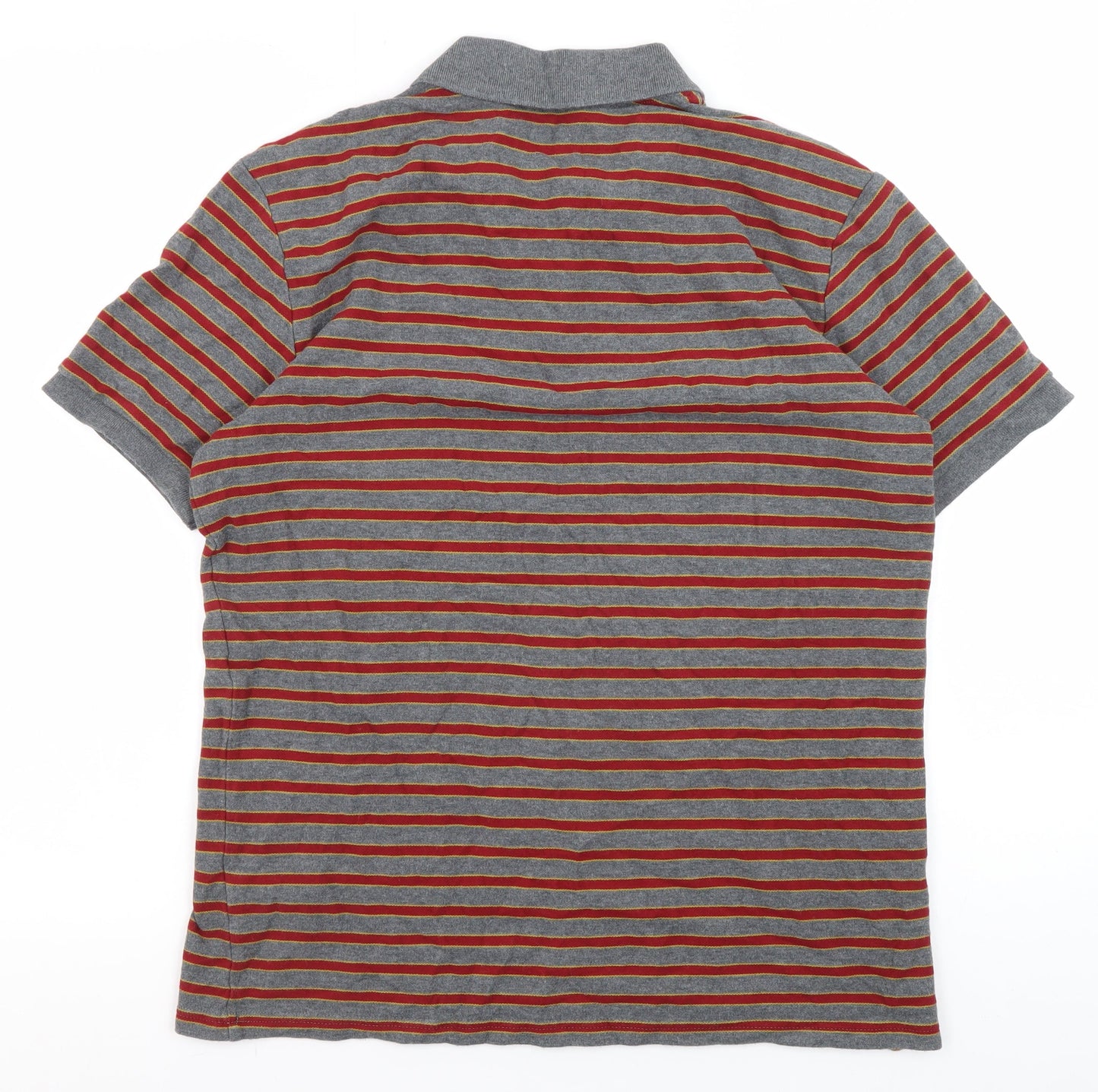 Marks and Spencer Men's Grey Striped Polo M