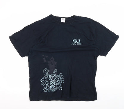 Mens UK Size L Gildan Black  T-Shirt