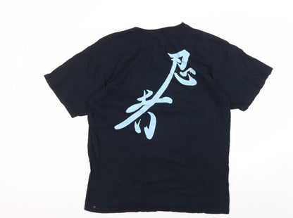 Mens UK Size L Gildan Black  T-Shirt
