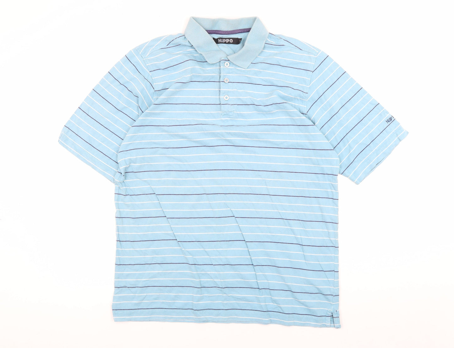 HiPPO Men's Blue Striped Polo Shirt - Size S