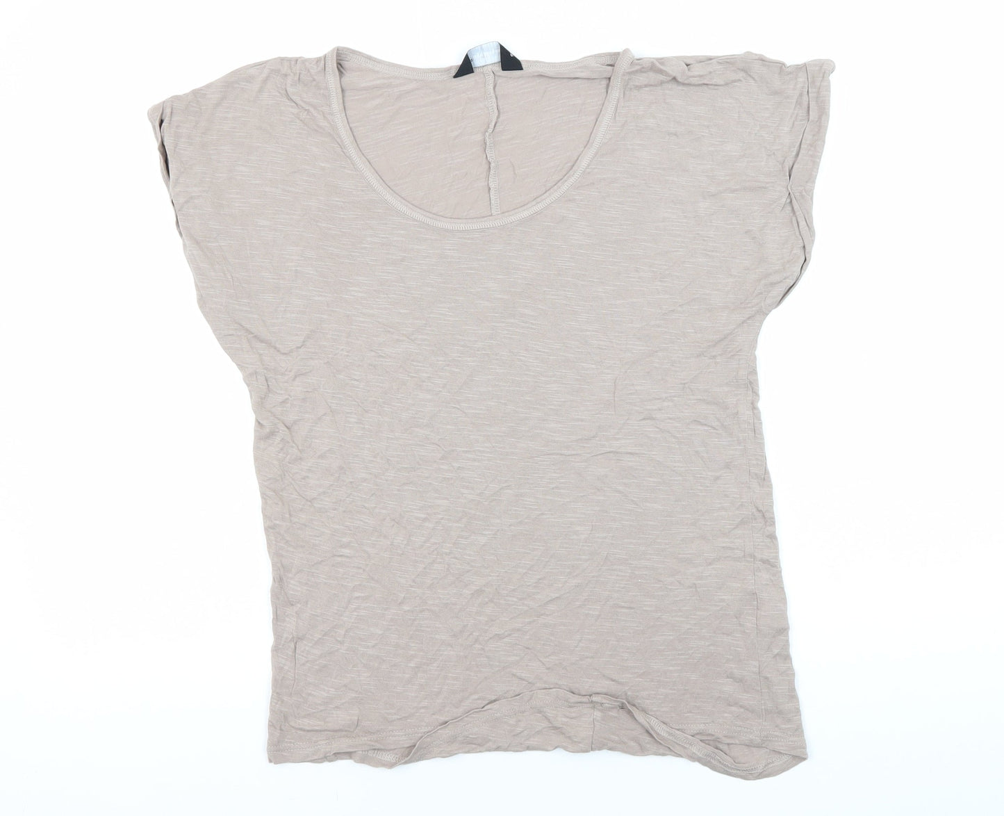 Womens UK Size 12 Dorothy Perkins Beige Basic T-Shirt