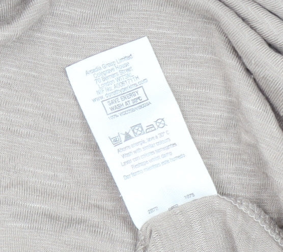 Womens UK Size 12 Dorothy Perkins Beige Basic T-Shirt