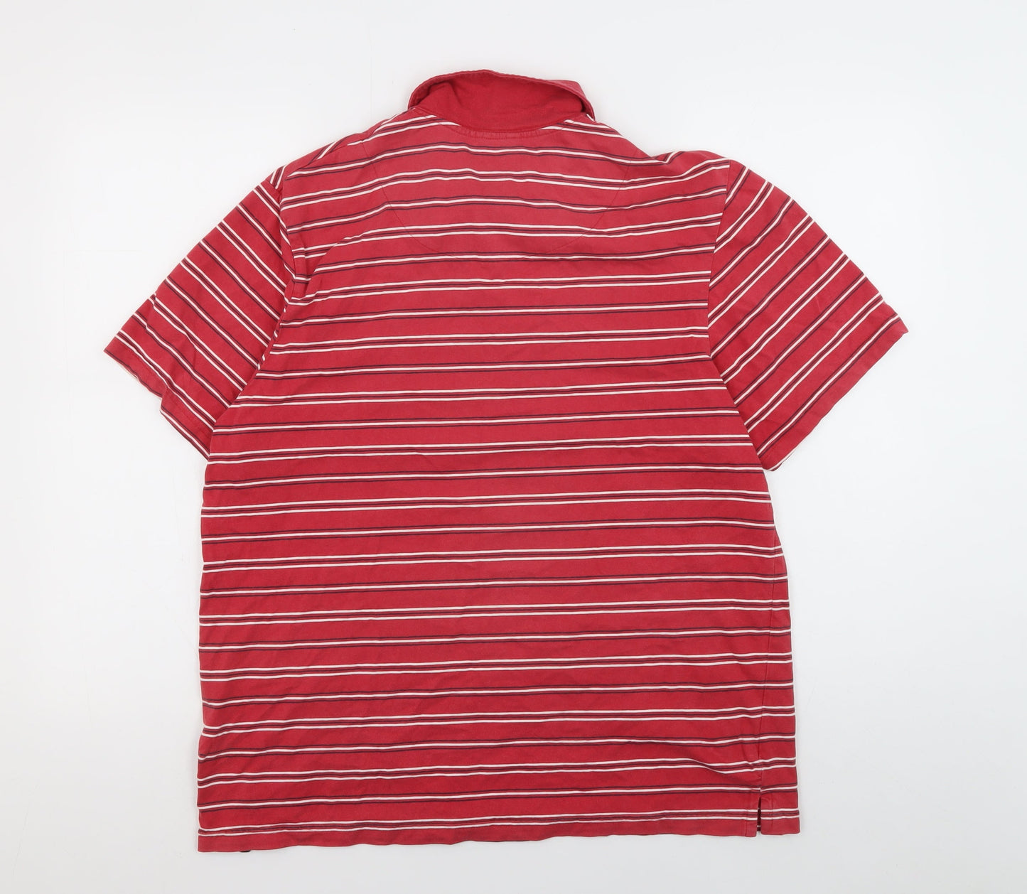 Marks and Spencer Men’s Red Medium Striped Polo