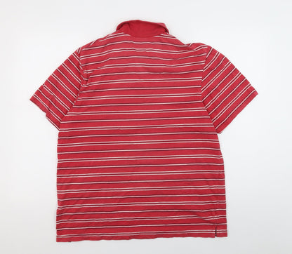 Marks and Spencer Men’s Red Medium Striped Polo