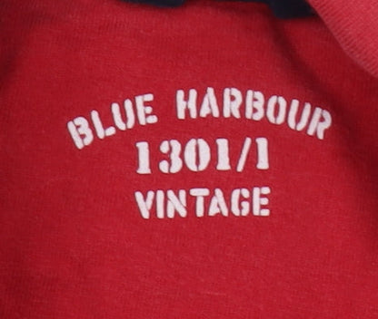 Marks and Spencer Men’s Red Medium Striped Polo