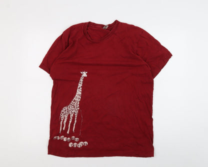 Mens UK Size L American Apparel Red  T-Shirt