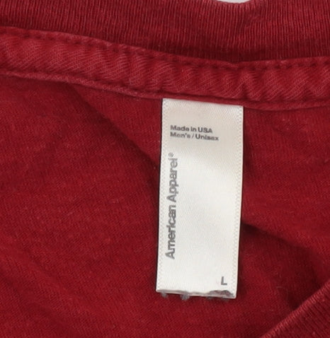 Mens UK Size L American Apparel Red  T-Shirt
