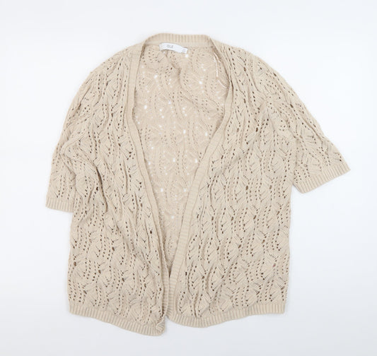Womens UK Size M ISLE Beige Cardigan Jumper