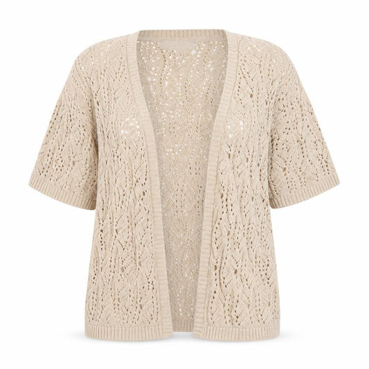 Womens UK Size M ISLE Beige Cardigan Jumper