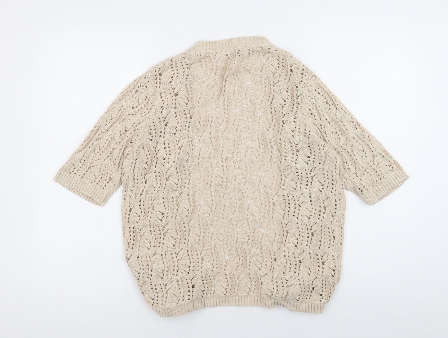 Womens UK Size M ISLE Beige Cardigan Jumper