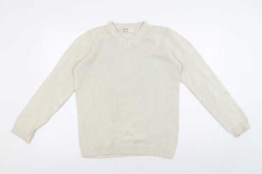EWM Women's Ivory V-Neck Pullover Jumper, Size S