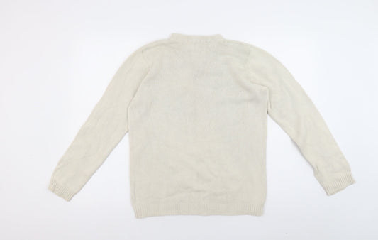 EWM Women's Ivory V-Neck Pullover Jumper, Size S