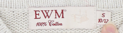 EWM Women's Ivory V-Neck Pullover Jumper, Size S