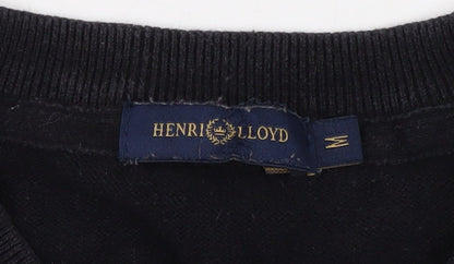 Henri Lloyd Men's Black V-Neck Pullover Jumper - Medium