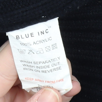 Blue Inc Men's Black Henley Jumper Size L