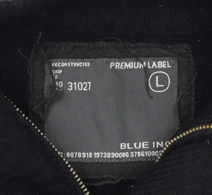 Blue Inc Men's Black Henley Jumper Size L