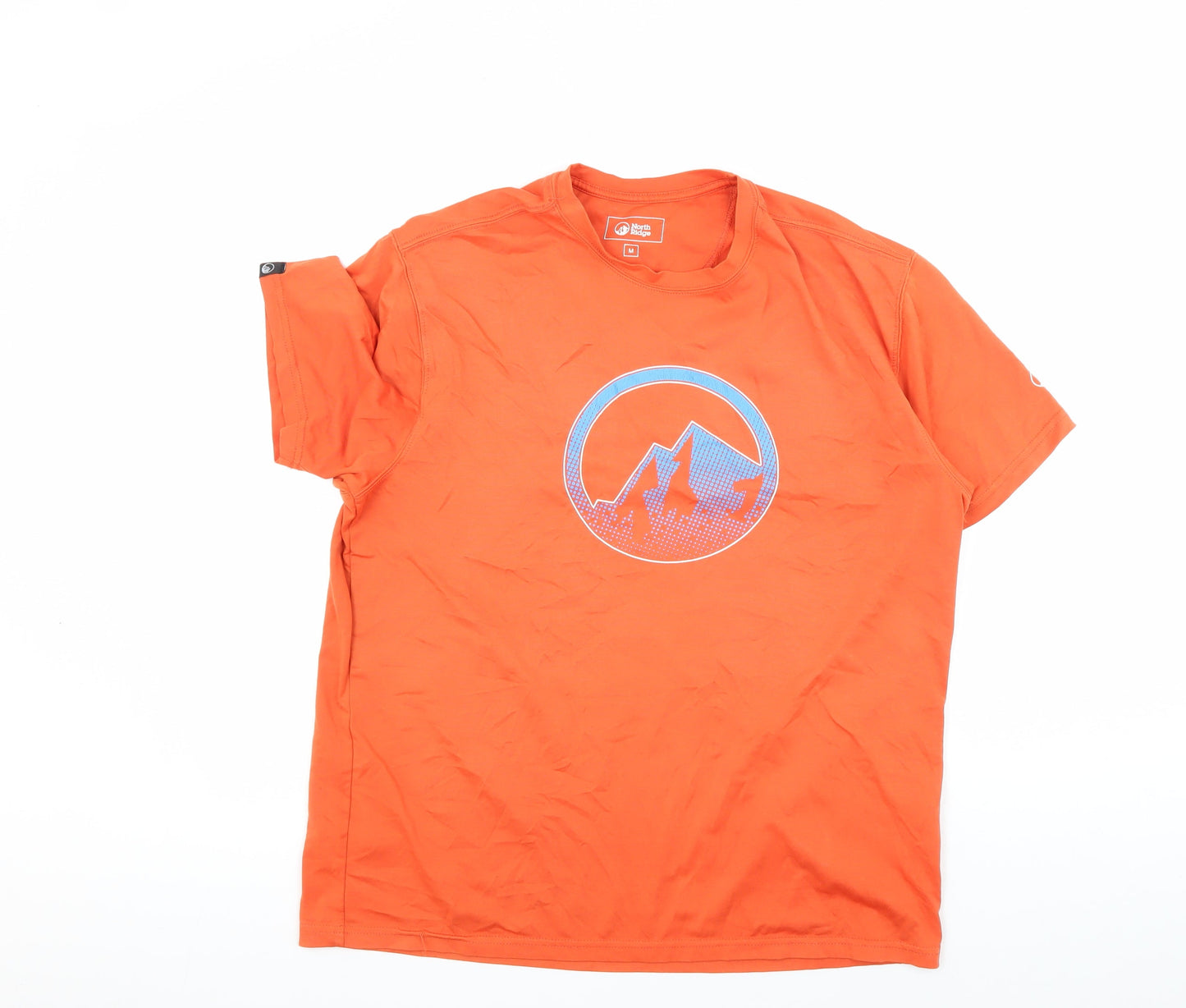 North Ridge Men's Orange T-Shirt, Medium, Short Sleeve, Logo