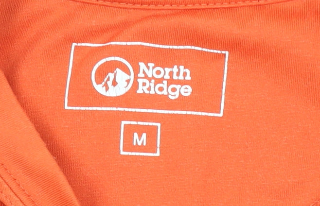North Ridge Men's Orange T-Shirt, Medium, Short Sleeve, Logo
