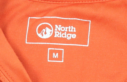 North Ridge Men's Orange T-Shirt, Medium, Short Sleeve, Logo