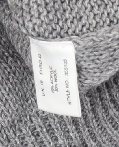 Womens UK Size 16 Kaliko Grey Cardigan Jumper