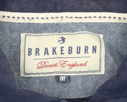 Brakeburn Men's Blue Striped Polo Shirt M