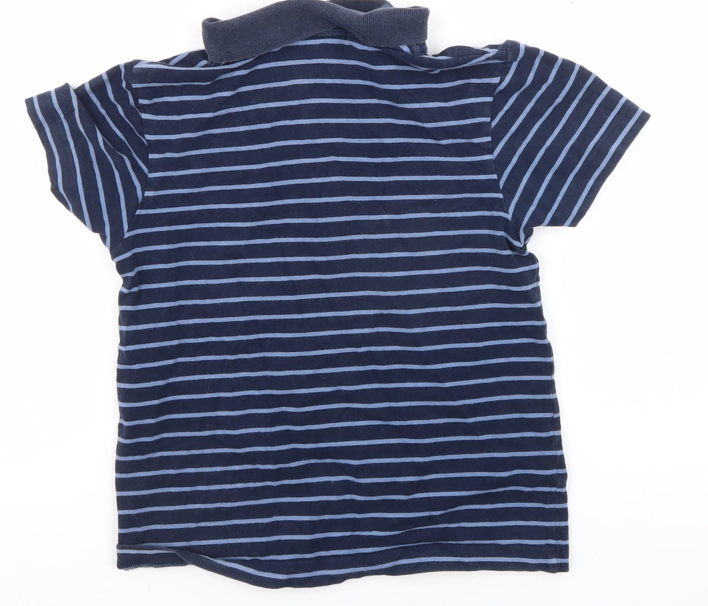 Giordano Boys Blue Striped Polo Shirt S, Casual Button-Down
