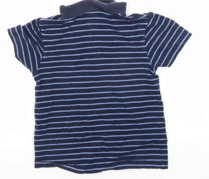 Giordano Boys Blue Striped Polo Shirt S, Casual Button-Down