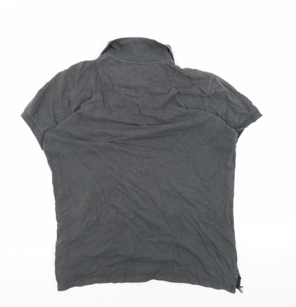 Diesel Men's Grey Polo Short Sleeve Logo S