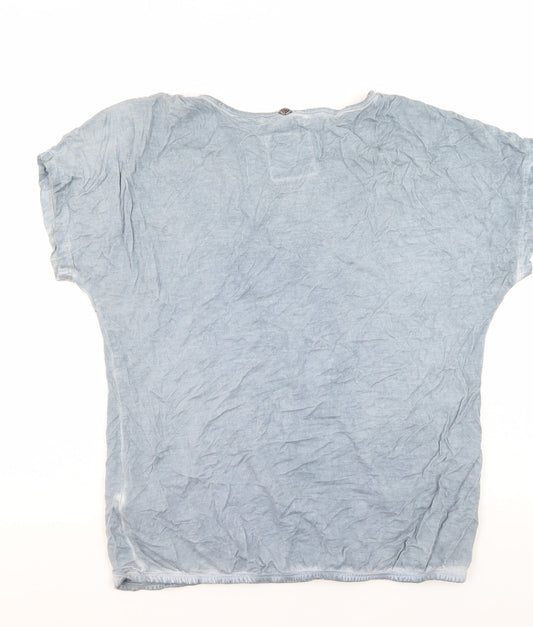 Barbara Lebek Women's Blue Sequin T-Shirt Size 14