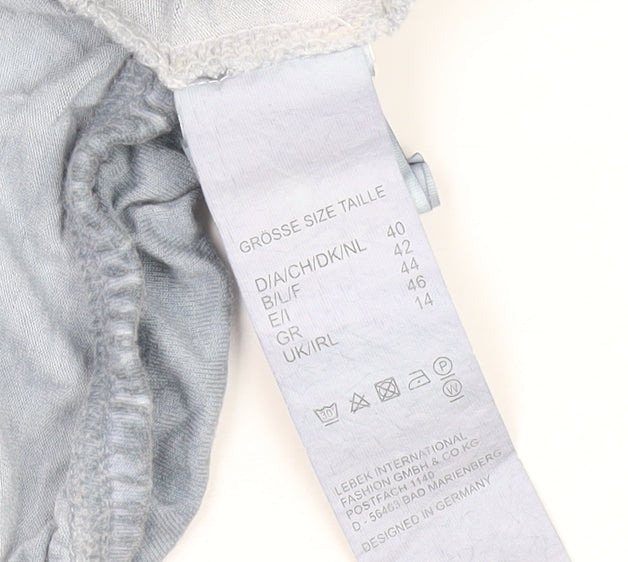 Barbara Lebek Women's Blue Sequin T-Shirt Size 14