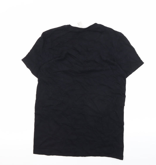 Mens UK Size S Gildan Black  T-Shirt