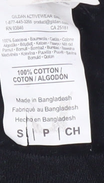 Mens UK Size S Gildan Black  T-Shirt