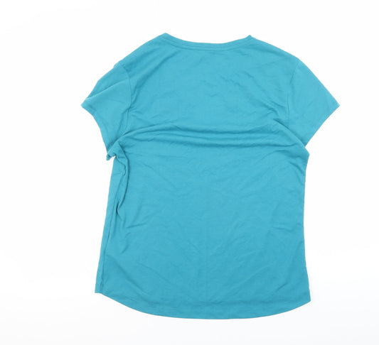 LA Gear Women's Blue V-Neck T-Shirt, Size 14, Activewear