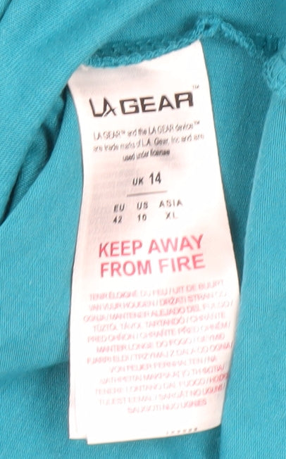 LA Gear Women's Blue V-Neck T-Shirt, Size 14, Activewear